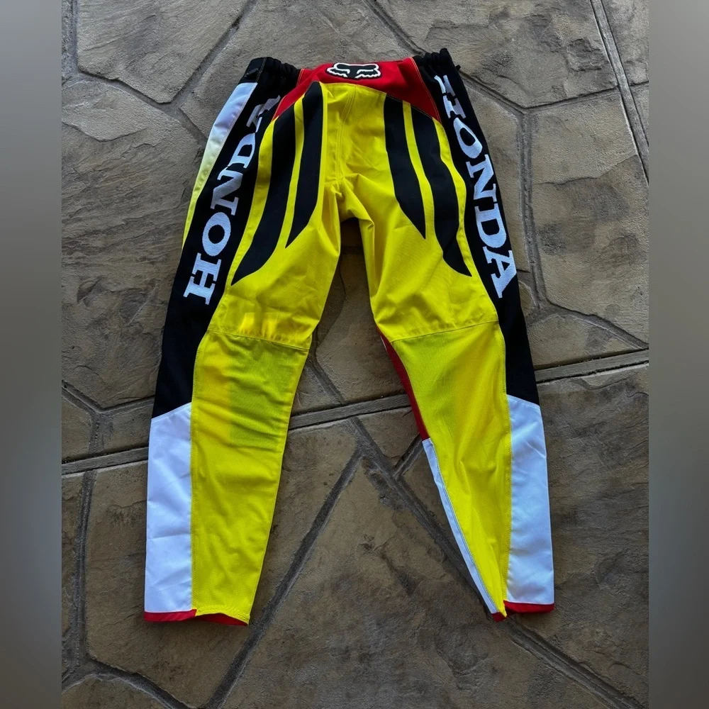 Supreme x Fox Racing Moto Pants Size L Ride Red Black Yellow Authentic